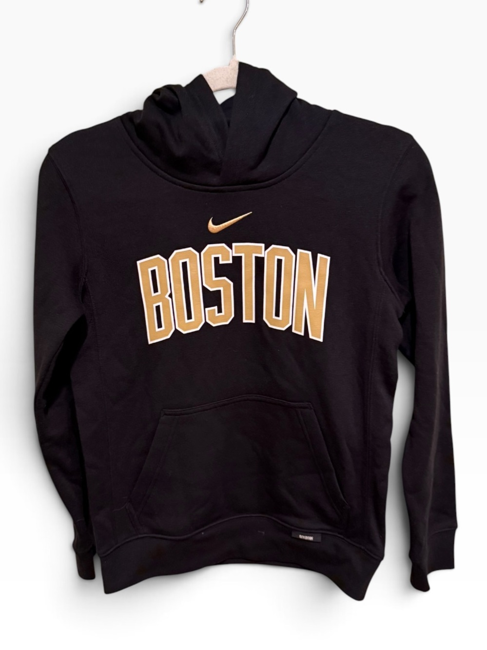 NWT Youth Nike Boston Celtics City Edition Club Black Pullover Hoodie - Size M